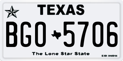 TX license plate BGO5706