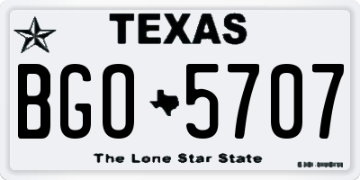 TX license plate BGO5707