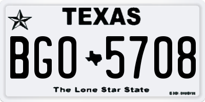 TX license plate BGO5708