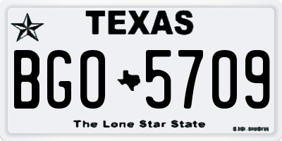 TX license plate BGO5709
