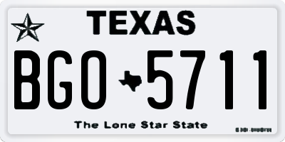 TX license plate BGO5711
