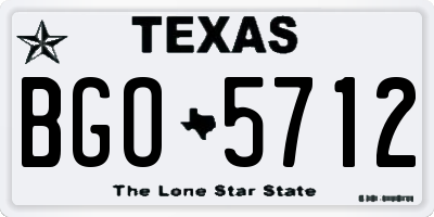 TX license plate BGO5712