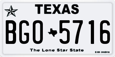 TX license plate BGO5716