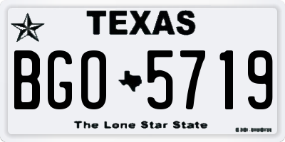 TX license plate BGO5719