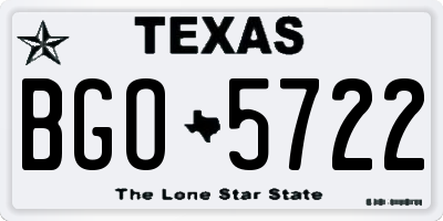 TX license plate BGO5722
