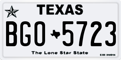 TX license plate BGO5723