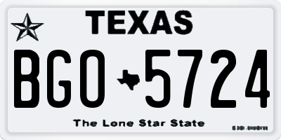 TX license plate BGO5724