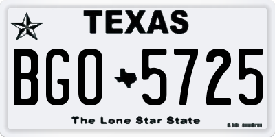 TX license plate BGO5725
