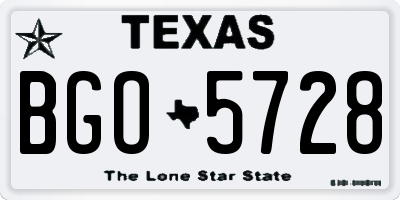 TX license plate BGO5728