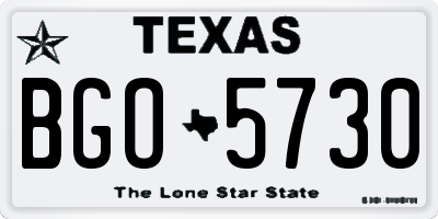 TX license plate BGO5730