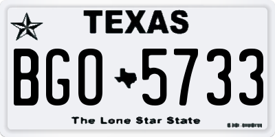 TX license plate BGO5733