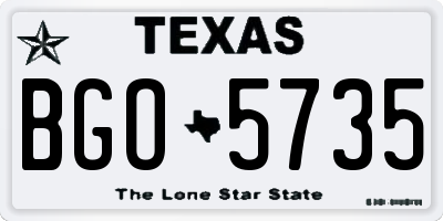 TX license plate BGO5735