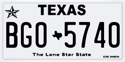 TX license plate BGO5740