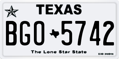 TX license plate BGO5742