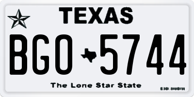 TX license plate BGO5744