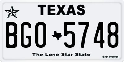 TX license plate BGO5748