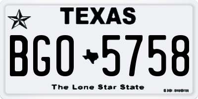 TX license plate BGO5758