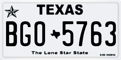 TX license plate BGO5763
