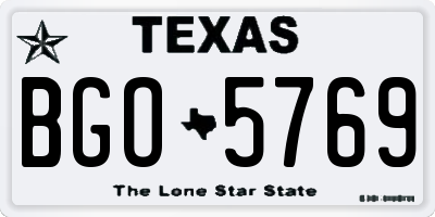 TX license plate BGO5769