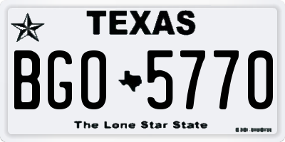 TX license plate BGO5770