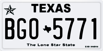 TX license plate BGO5771