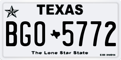 TX license plate BGO5772