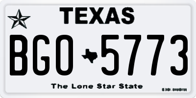 TX license plate BGO5773