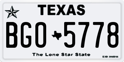 TX license plate BGO5778