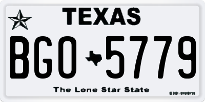 TX license plate BGO5779