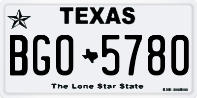 TX license plate BGO5780