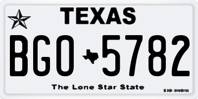 TX license plate BGO5782