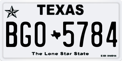 TX license plate BGO5784