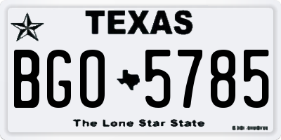 TX license plate BGO5785