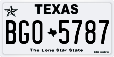 TX license plate BGO5787