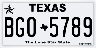 TX license plate BGO5789