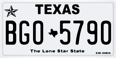 TX license plate BGO5790
