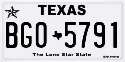 TX license plate BGO5791