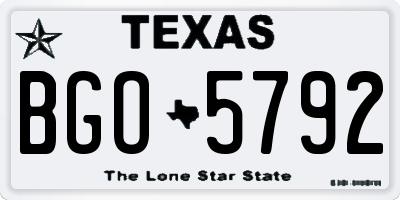 TX license plate BGO5792