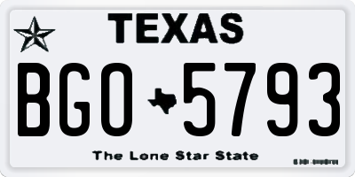 TX license plate BGO5793
