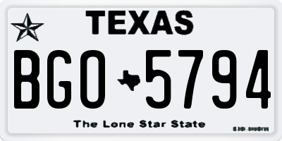 TX license plate BGO5794