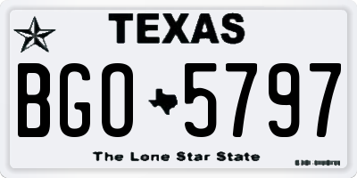 TX license plate BGO5797