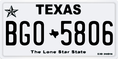 TX license plate BGO5806