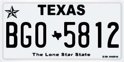 TX license plate BGO5812