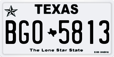 TX license plate BGO5813
