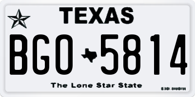 TX license plate BGO5814