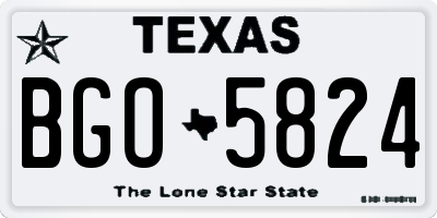TX license plate BGO5824