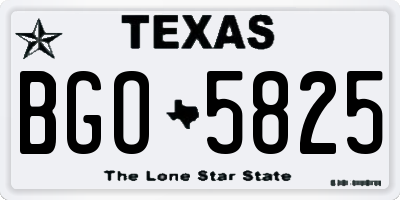 TX license plate BGO5825