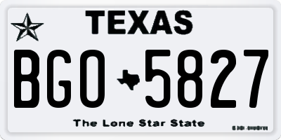 TX license plate BGO5827