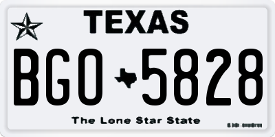 TX license plate BGO5828