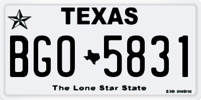 TX license plate BGO5831